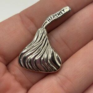 Hershey’s Kiss Lapel Pin Silver Tone Chocolate Candy Collectible Souvenir